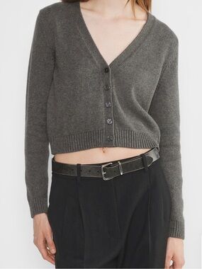 Sunday Best Gray V-Neck Cotton/Cashmere Cardigan